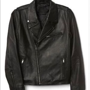 Men leather biker jacket